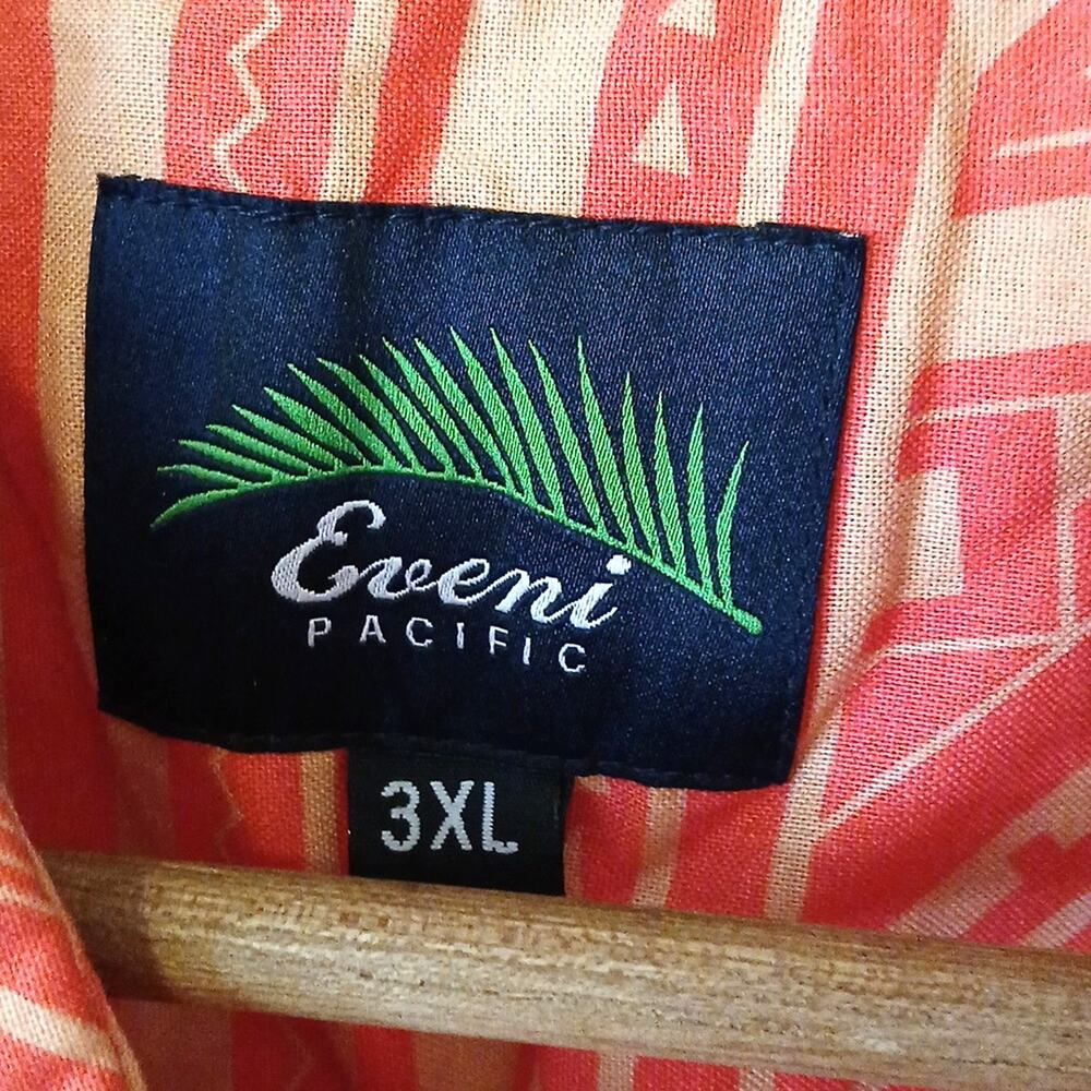 Eveni Pacific Men's Classic Shirt Coral Hawaiian Print Resort 3XL - Picture 3 of 5